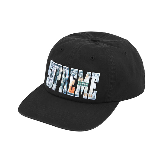 Supreme Embroidered Money Logo 6-Panel Hat Black