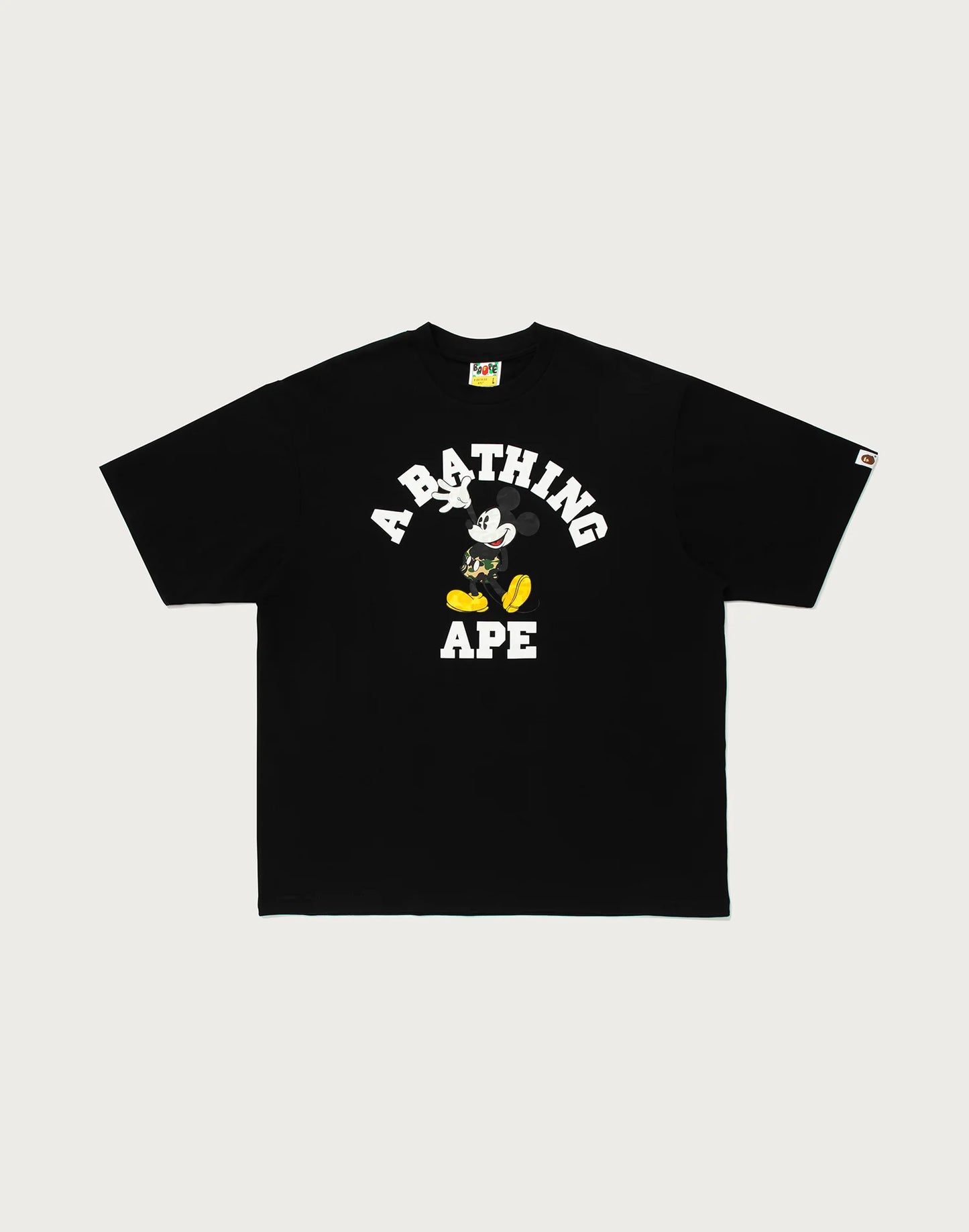 Bape X Disney Mickey Mouse College Tee Black