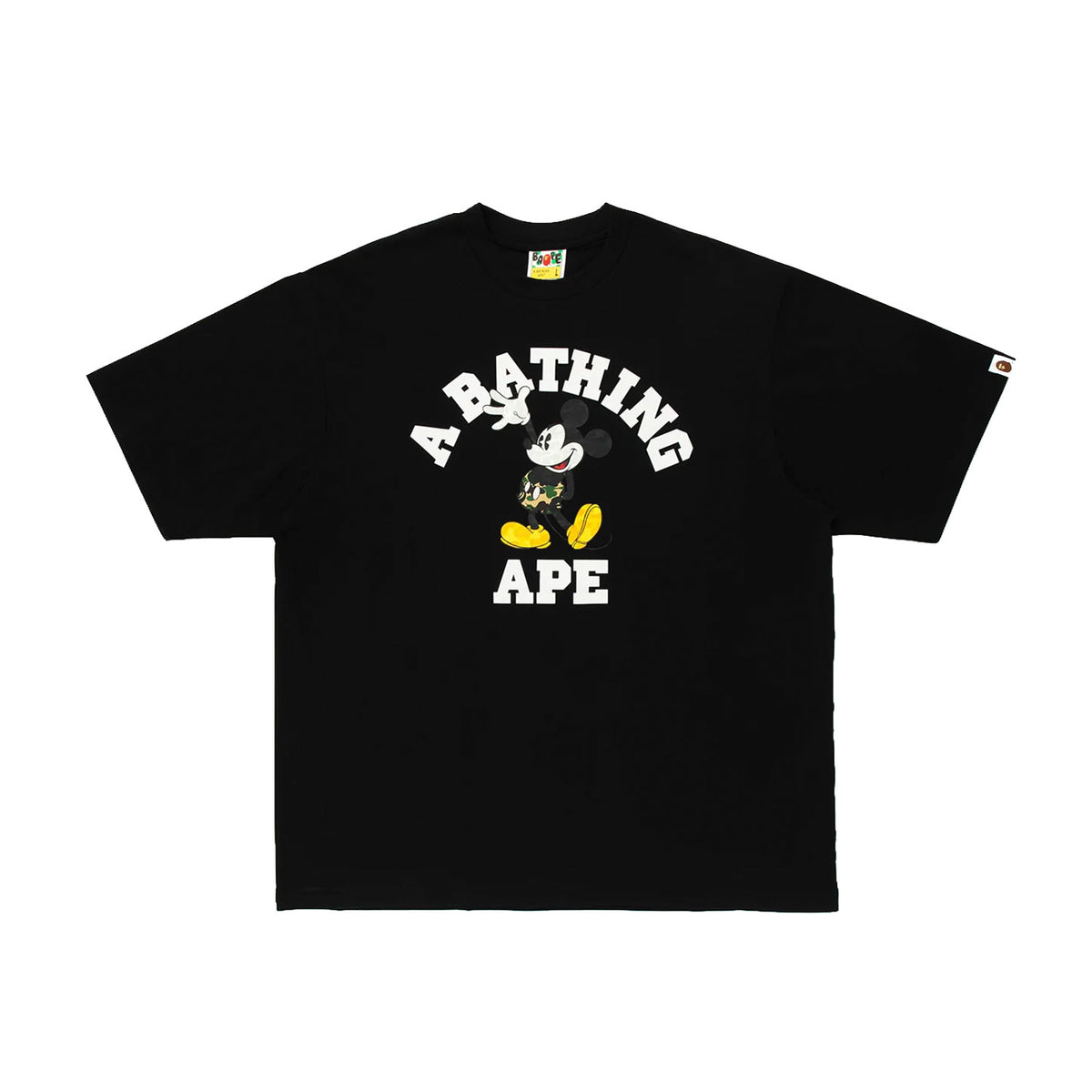 Bape X Disney Mickey Mouse College Tee Black