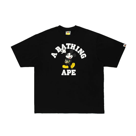 Bape X Disney Mickey Mouse College Tee Black