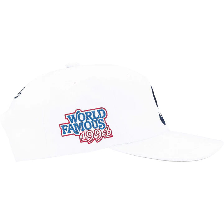Supreme World Famous S Logo 6-Panel Hat White