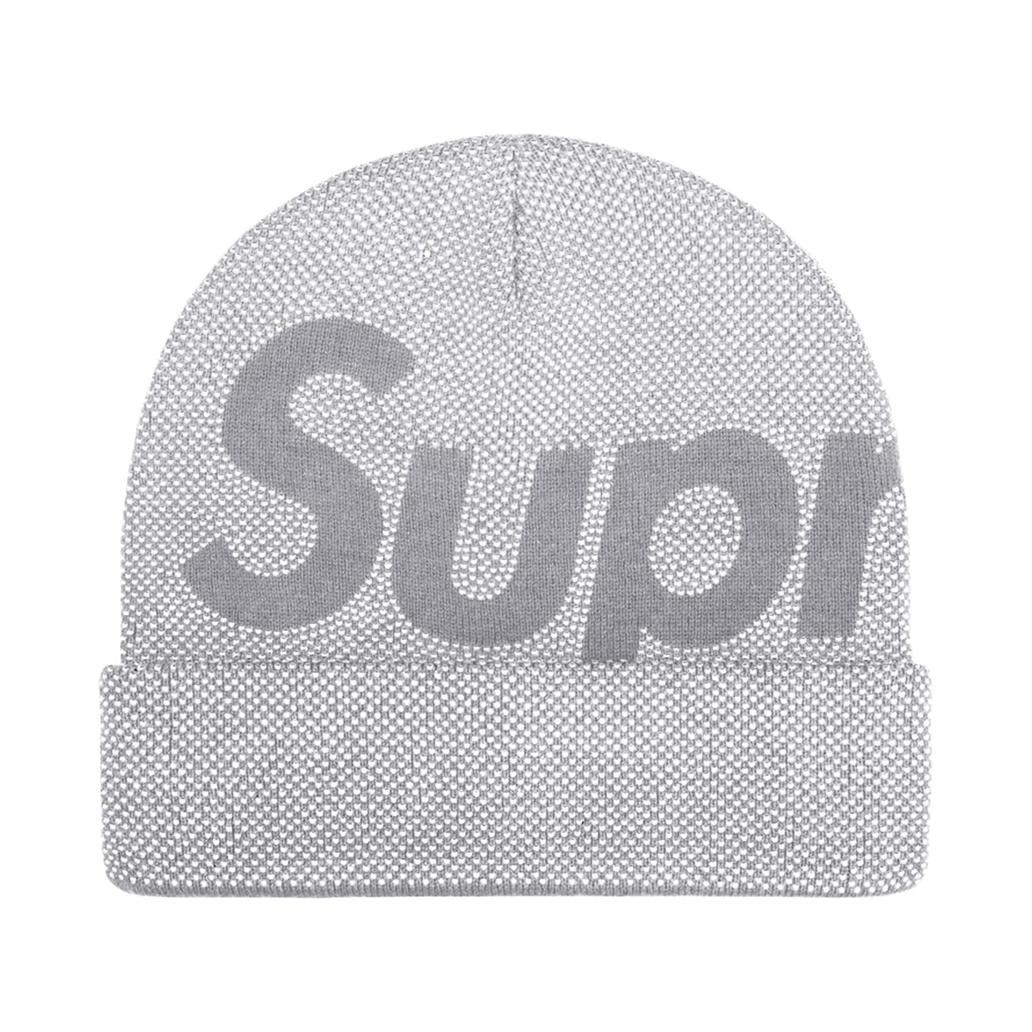 Supreme studded knockout big logo beanie grey