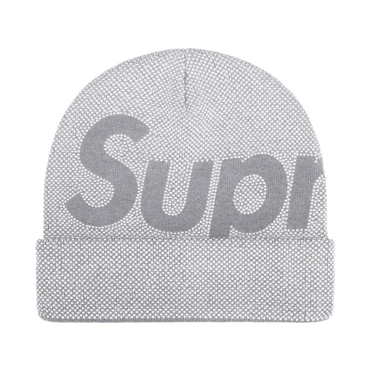 Supreme studded knockout big logo beanie grey