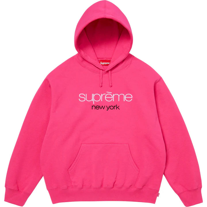 Supreme Classic Logo Hoodie Fuchsia