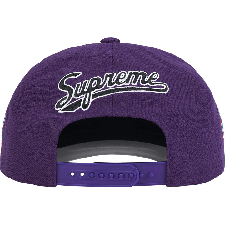 Supreme World Famous S Logo 6-Panel Hat Purple