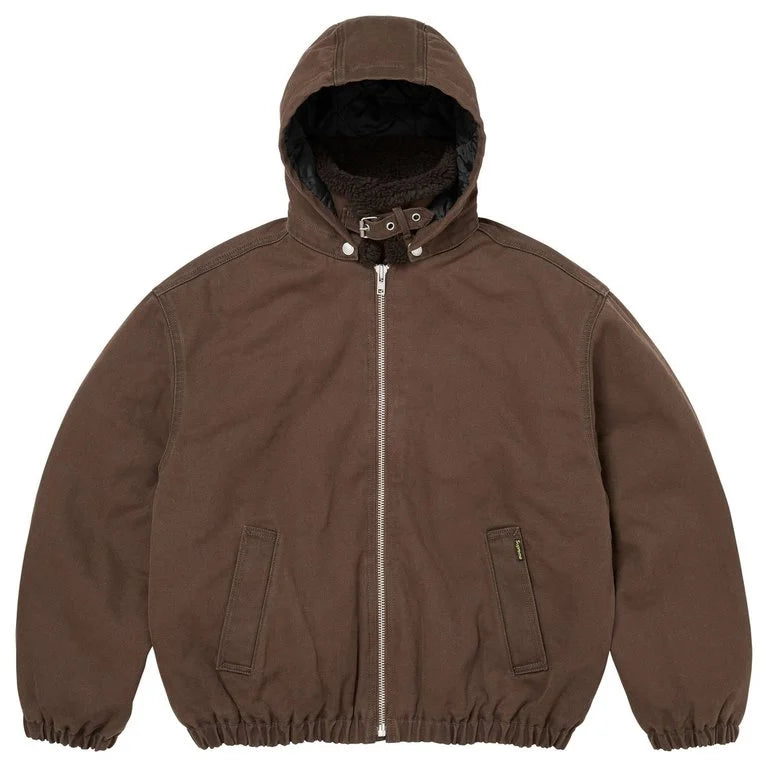 Supreme Faux Shearling Lined Bomber Jacket Brown