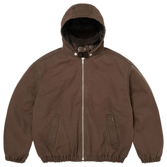Supreme Faux Shearling Lined Bomber Jacket Brown