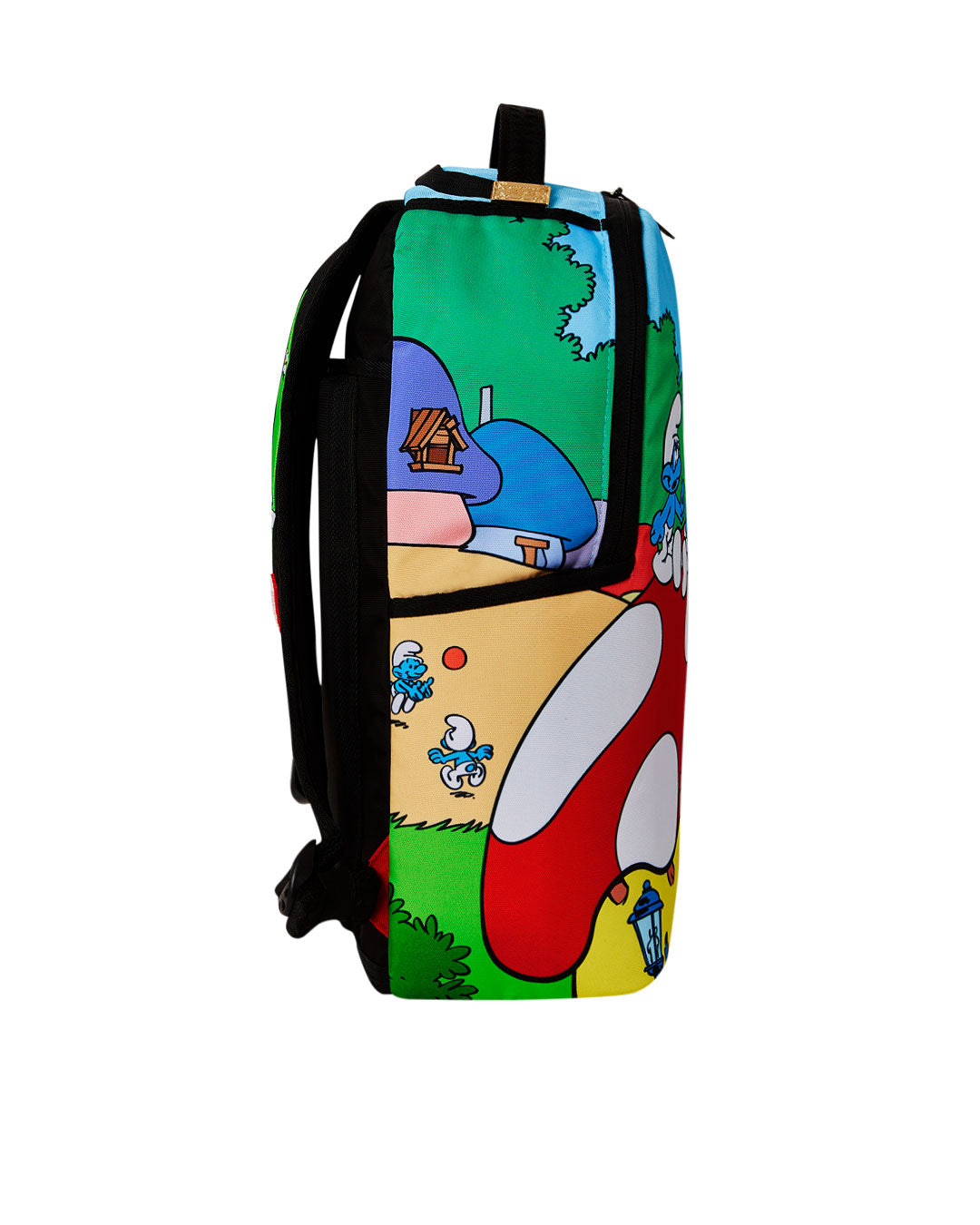 Sprayground Smurfs mushroom village backpack