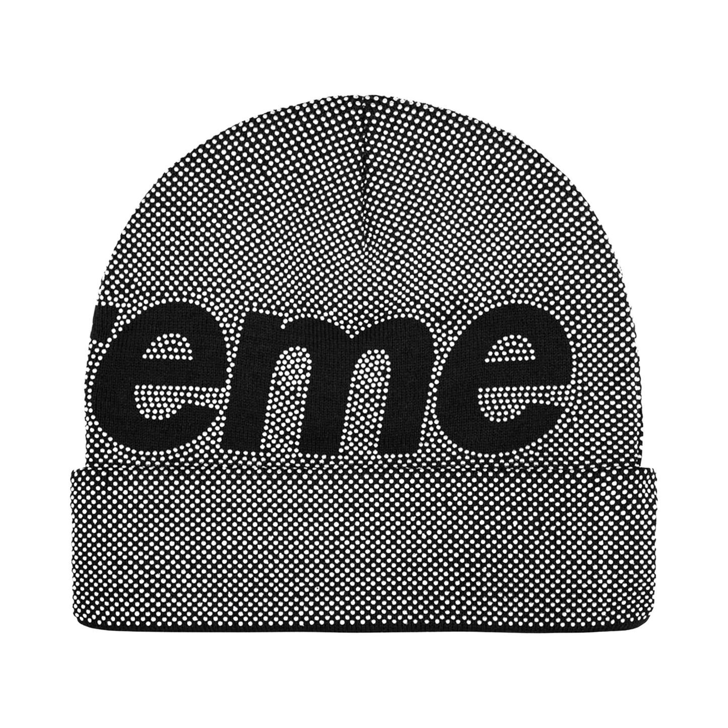 Supreme studded knockout big logo beanie black