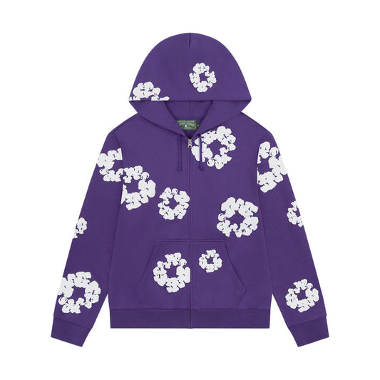 Denim tears cotton wreath zip hoodie purple