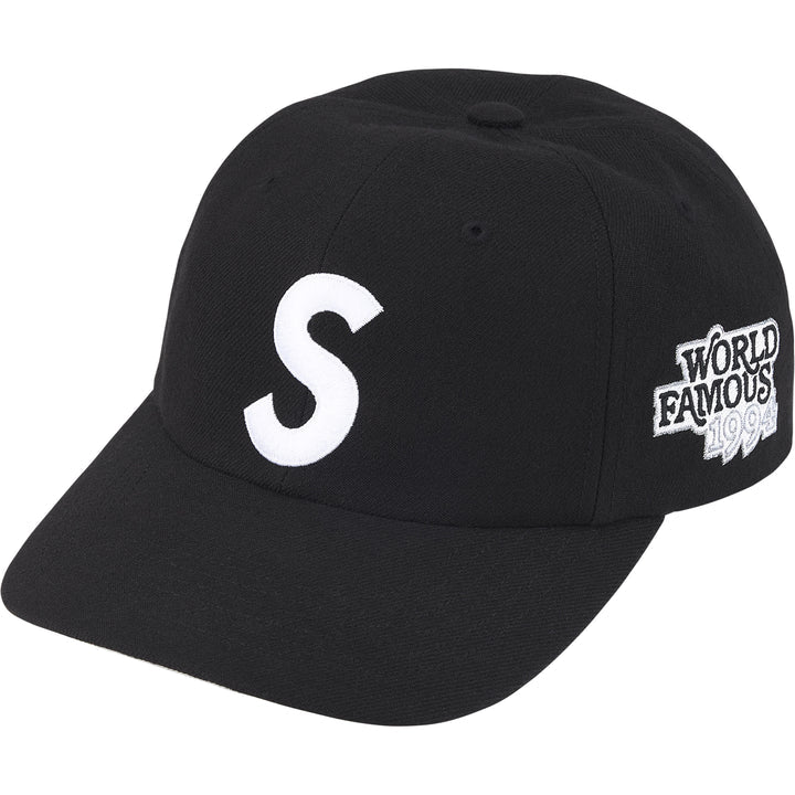 Supreme World Famous S Logo 6-Panel Hat Black