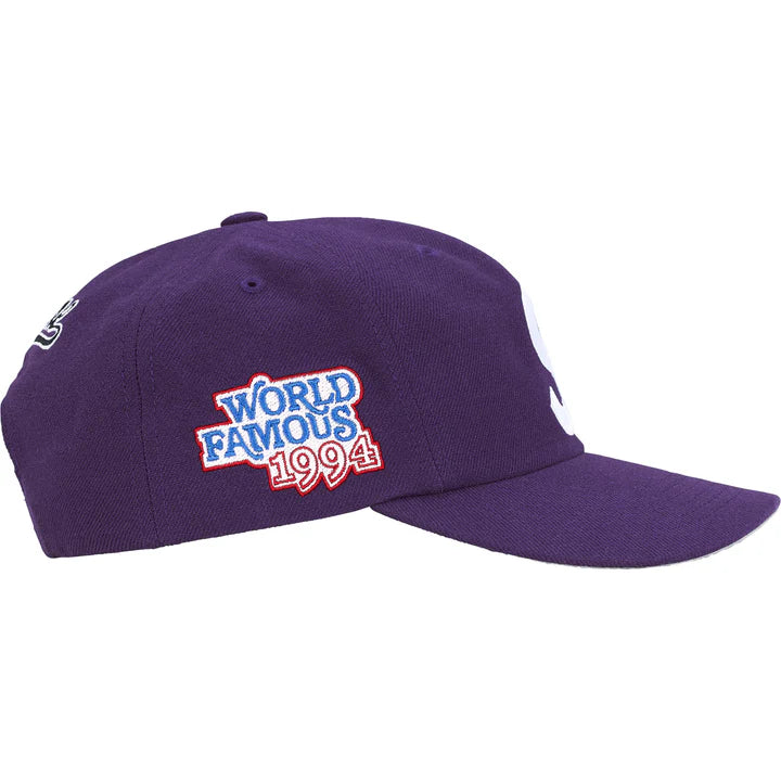 Supreme World Famous S Logo 6-Panel Hat Purple