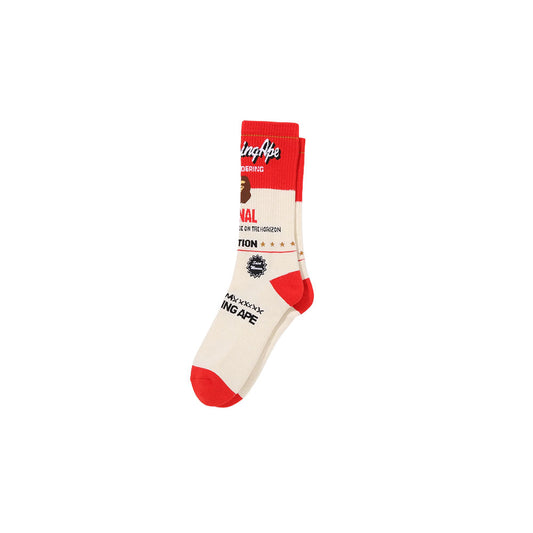 Bape X Saint Michael Socks Cream