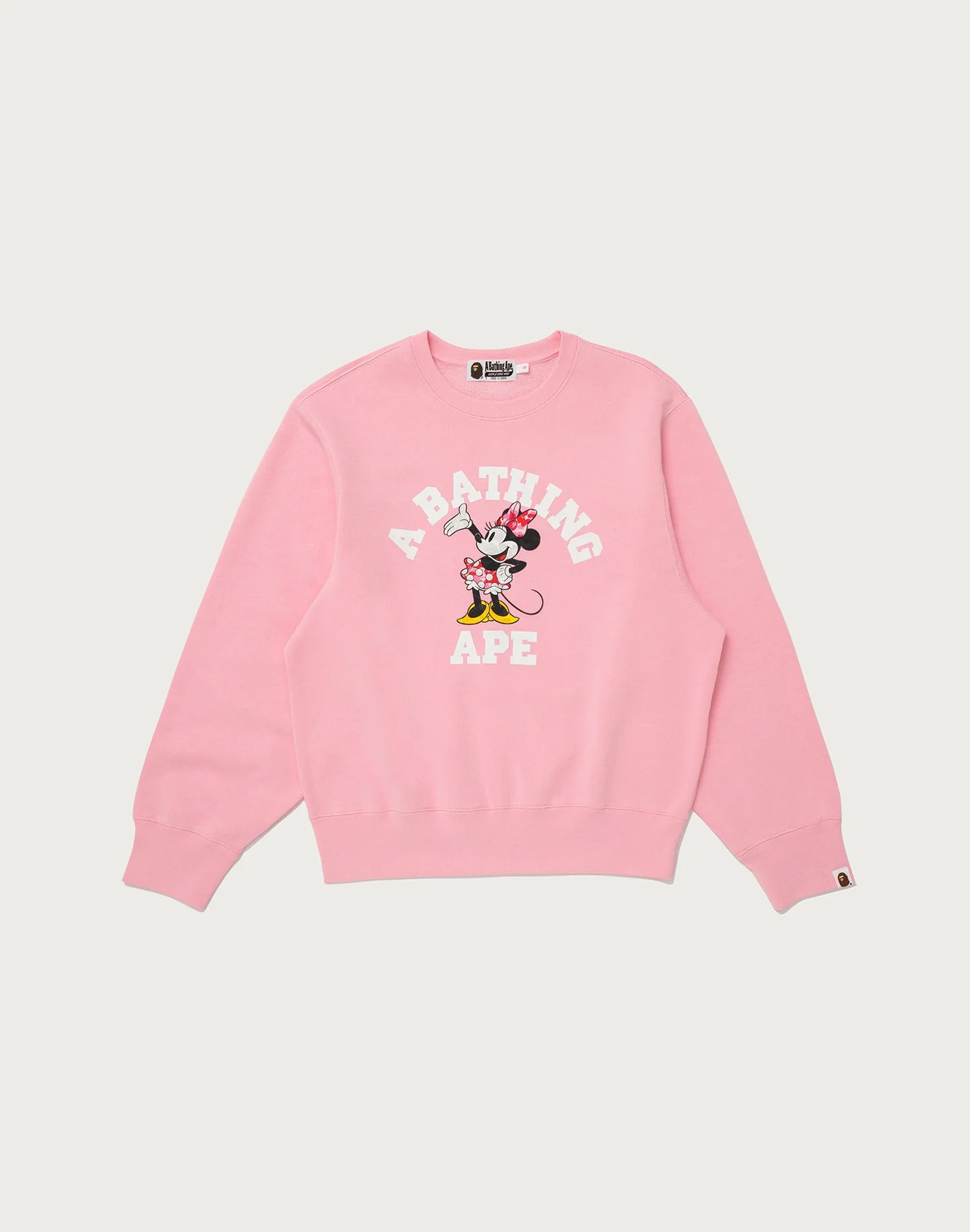Bape X Disney Minnie Mouse College Crewneck Pink