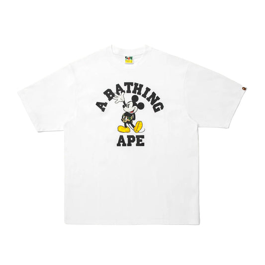 Bape X Disney Mickey Mouse College Tee White