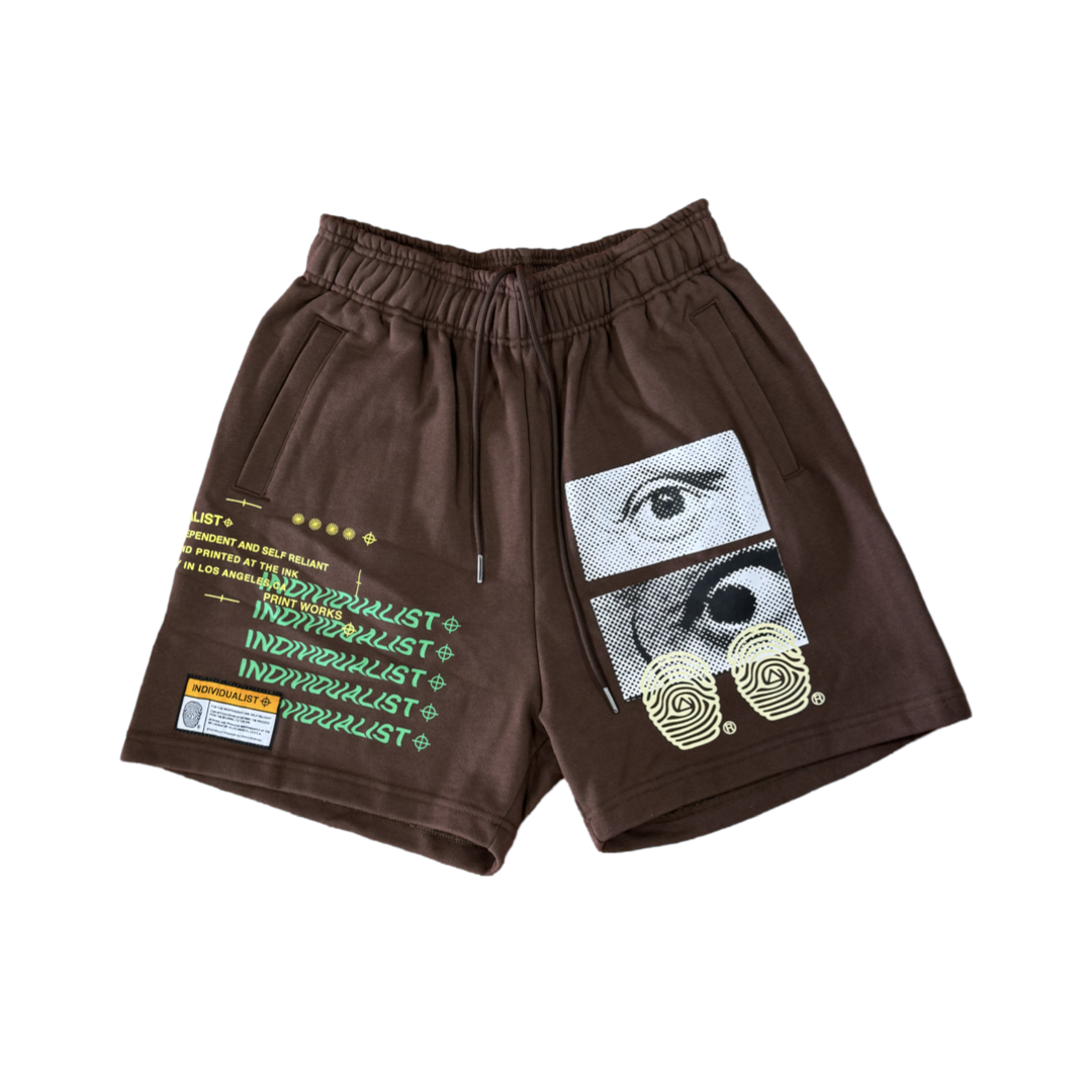 Individualist Lab test print fleece shorts