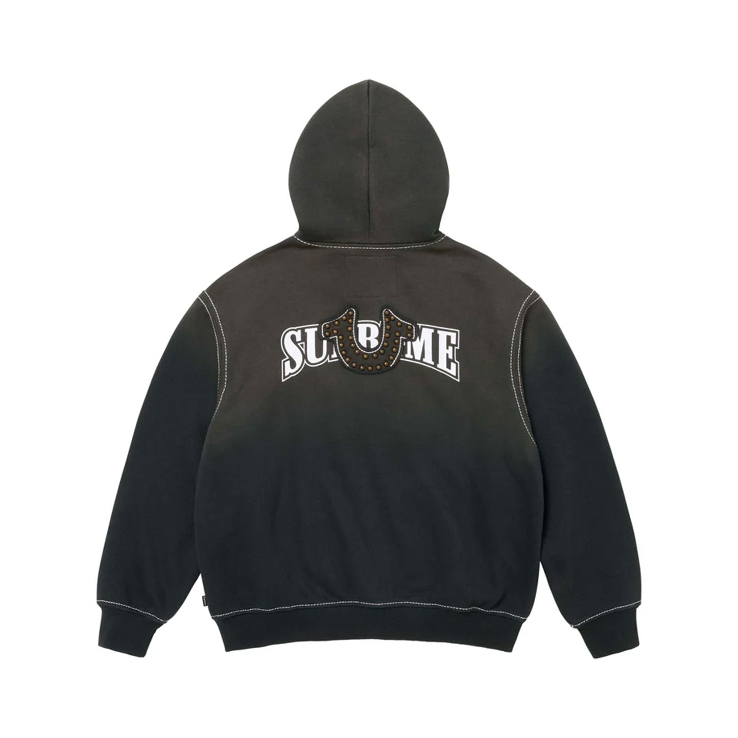 Supreme x Tru Religion zip up hooded sweatshirt black