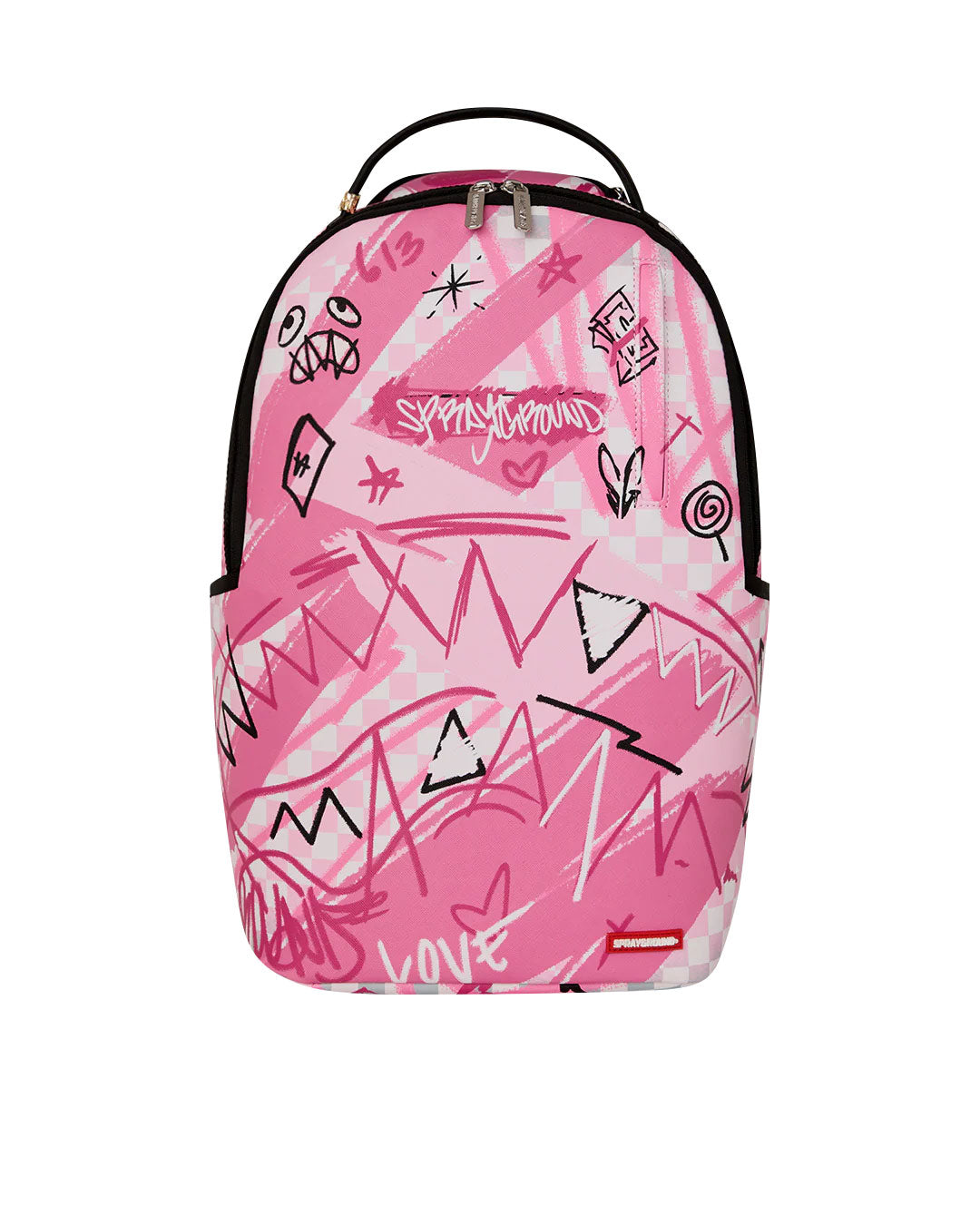 Sprayground Pink Smoke Check Backpack