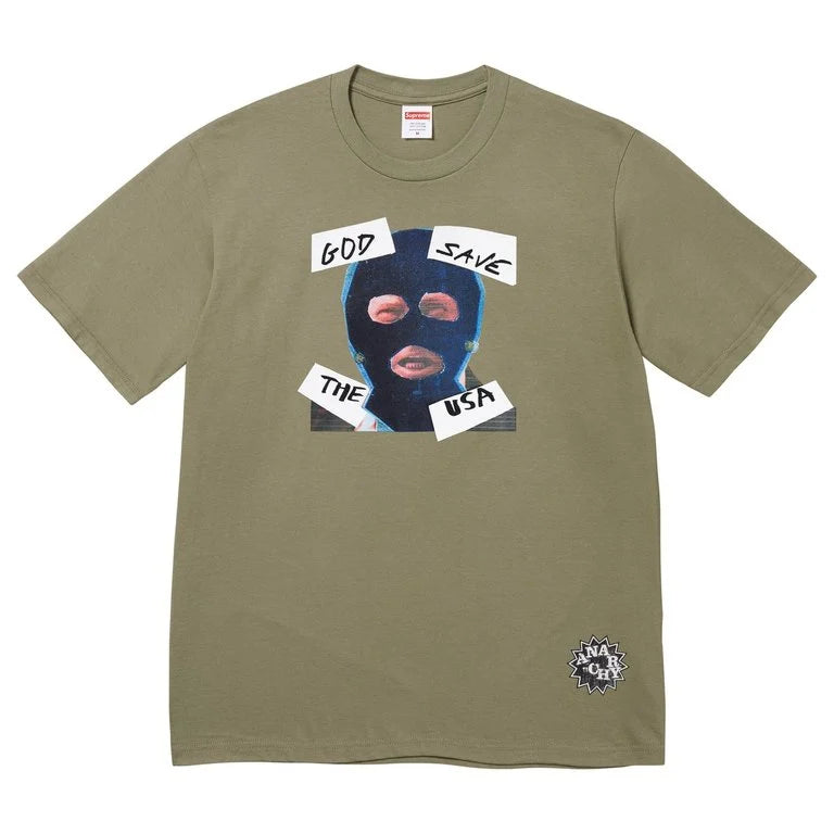 Supreme God Save Us Tee Olive