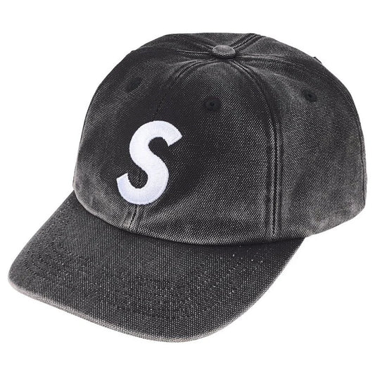 Supreme Pigment Coated S Logo 6-Panel Cap Black
