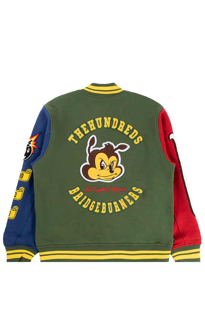 The Hundreds replay letterman jacket forest