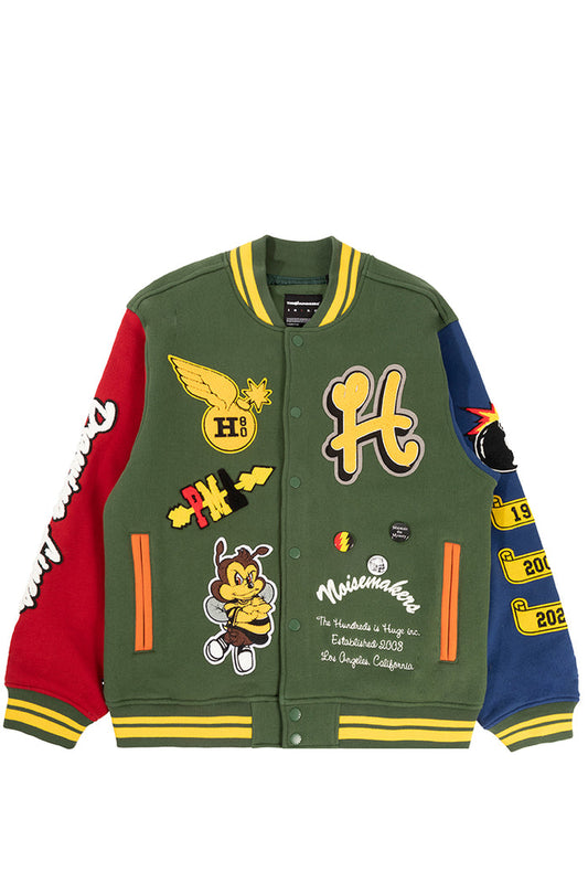 The Hundreds replay letterman jacket forest