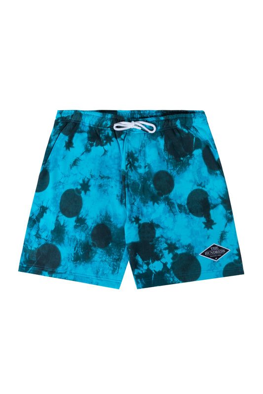 The Hundreds resist tie dye shorts teal